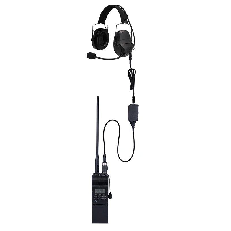 For FCS-TACTICAL AMP Tactical Headset V20 V60 PTT Connects Cable Adaptor Connector Standard KN6 to BAOFENG KENWOOD TYT tactical headset walkie talkie headset adapter