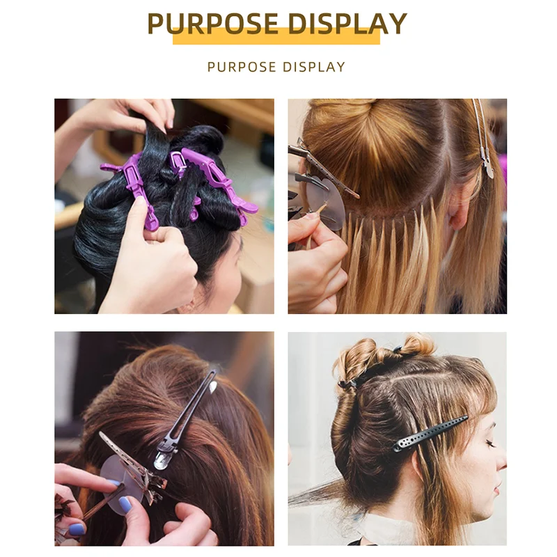 Alligator Hair Clips Salon Hairdressing Clamps Rubber Hair Sectioning Clip Crocodile Hairpin Styling Accessories 6pcs hair clips,hair accessories