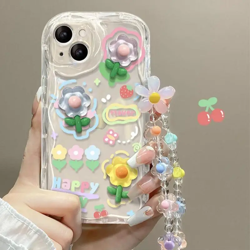Floral Charm Hanging Phone Case
