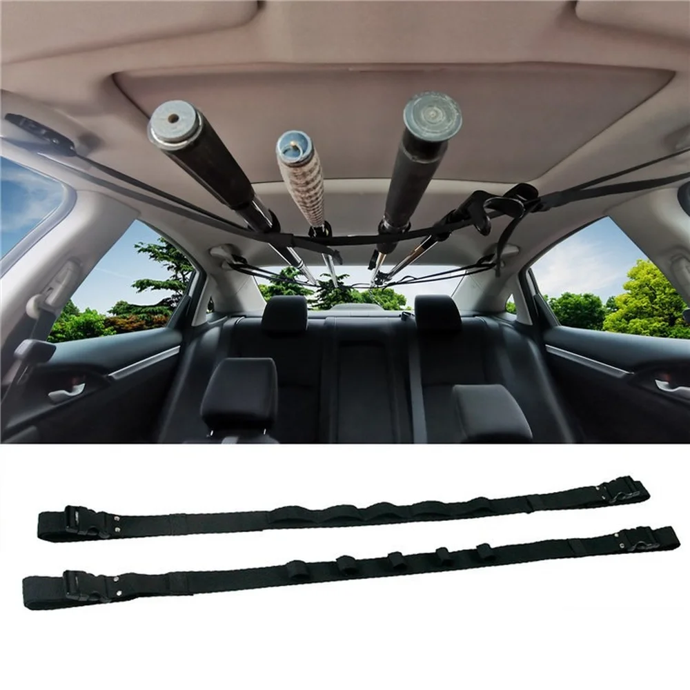 A  pair Vehicle Rod Carrier Rod Holder Belt Strap With Tie Suspenders Wrap Fishing Tackle Boxes Tools Box Accessories