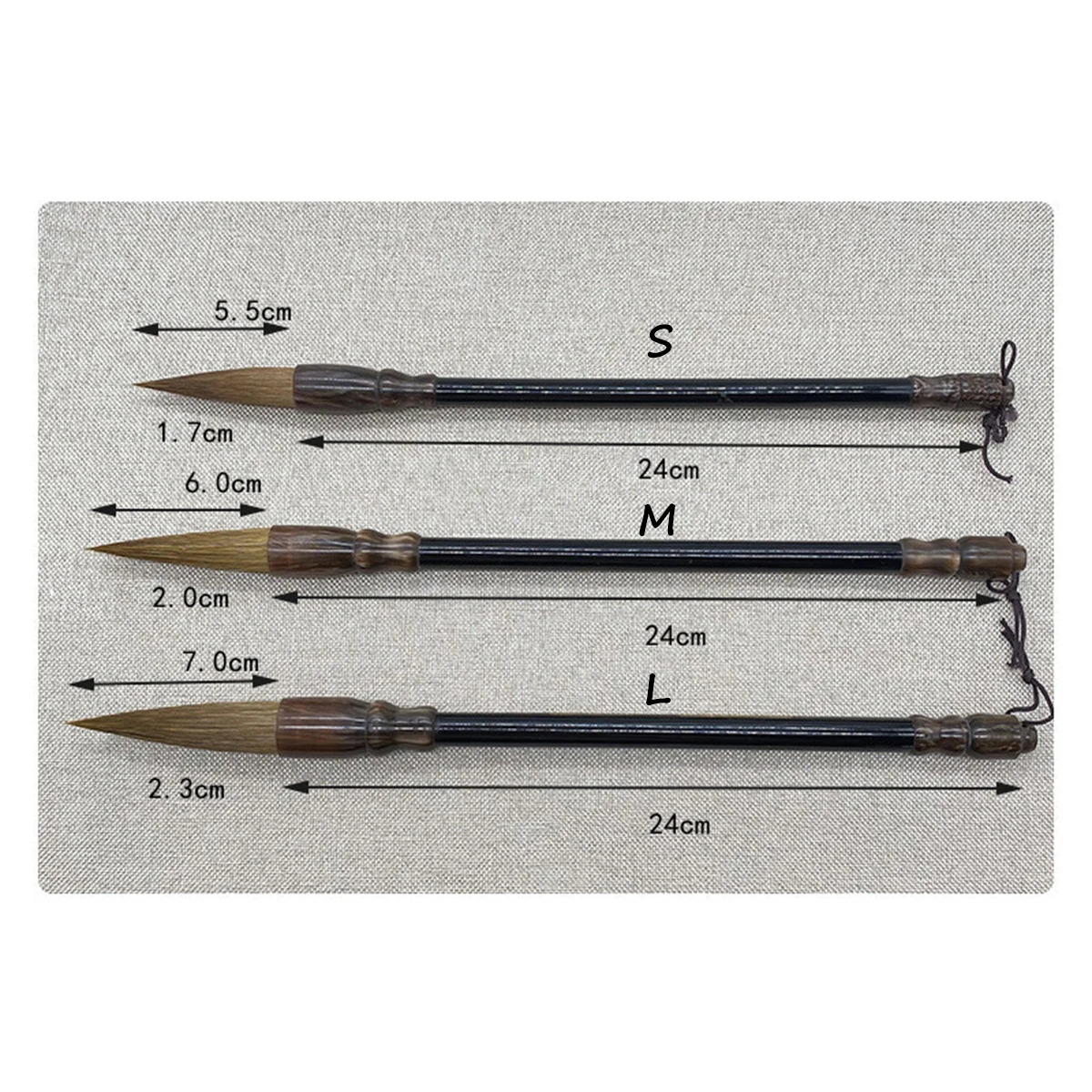 Calligraphy Brush Wolf Hair Wooden Onyx Bucket Pen Chinese Traditional Calligraphy Painting Practice Supplies
