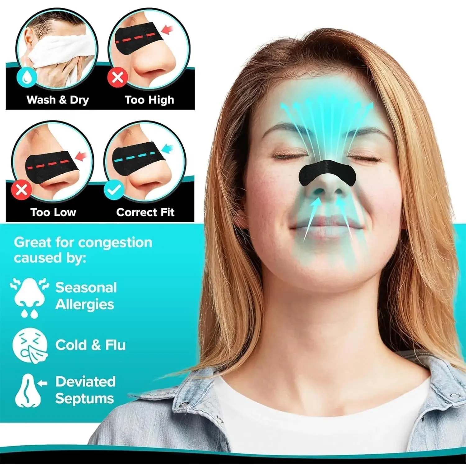 Sleeping Mouth Tape Nasal Strips Nose Breathe Strips Anti Snoring Mouth Nose Strips for Breathing Correction Better Sleep Life