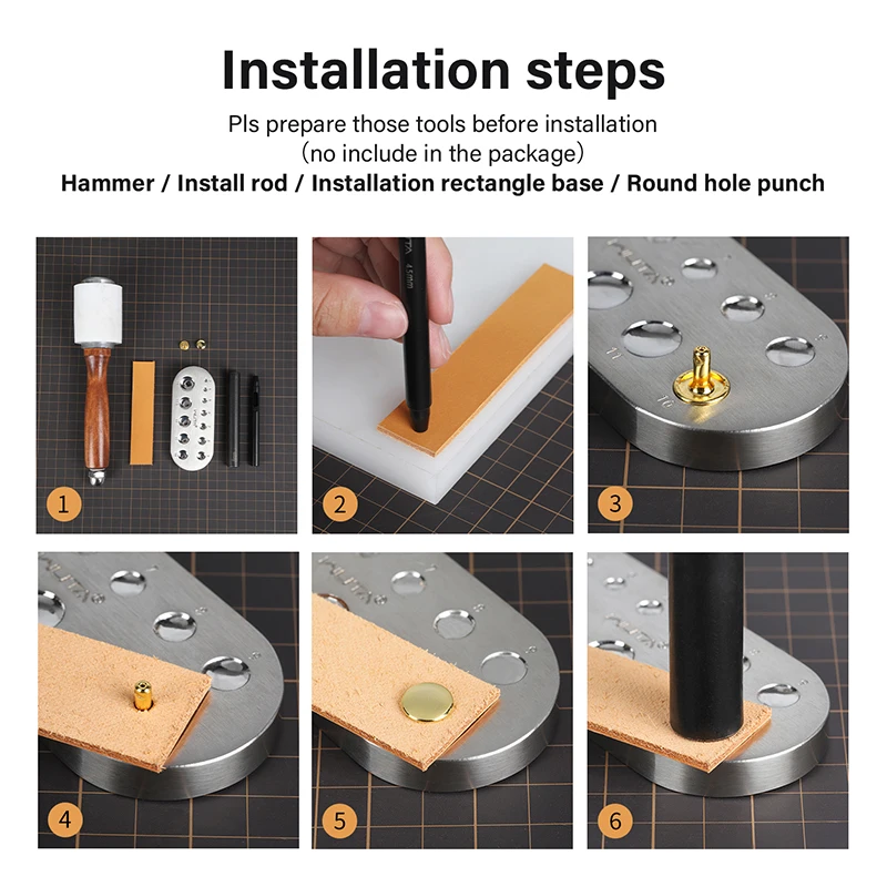 Leather Rivet Setter Mold Rivets Punch Setting Tool Craft Handmade Fixing Tools DIY Manual Installation 1 Piece leather craft tool kit leather craft tools leather craft tool