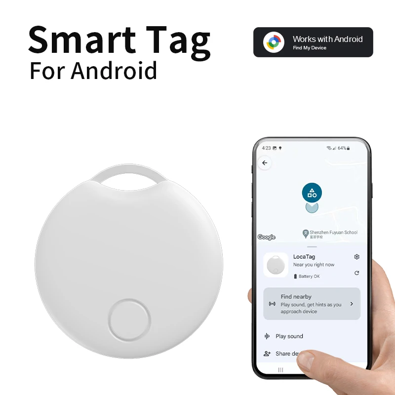 Bluetooth GPS Tracker Work With Android Google Find Hub Key Finder Pet Locator Smart Tag For Xiaomi Samsung Vivo Phones_voghion.com