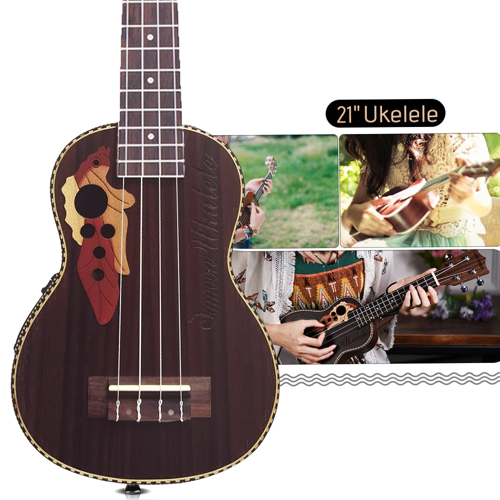 Ukulele Set 21 inch Ukulele Sapele Acoustic Ukulele 15 Fret 4 Strings Stringed instruments Guitar Music instruments mini guitar For beginner
