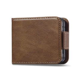 RFID Blocking Wallet Phone Case with Credit Card Holder - Galaxy Z Flip 8 (Brown)