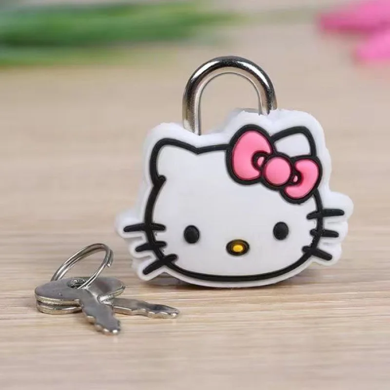 

Hello Kitty Sanrio Kawaii Anime Cartoon Keychain Locks Padlocks Metal Mini Luggage Lock Anti-theft Kids Aceessories Toys Gift