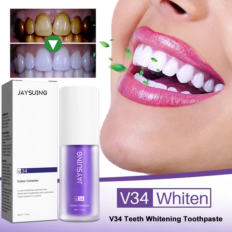 V34ToothpasteTeethWhiteningProtectToothEnamelIntensiveStain