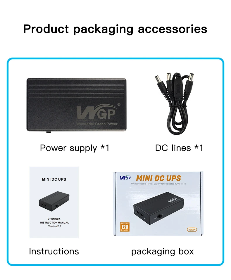7800mAh Mini Ups Uninterruptible Power Supply 12v 2A Equipment Router Modem Optical Cat Adapter Backup Power Supply WGPble