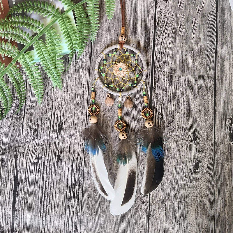 Mini Dream Catcher Car Pendant Wind Chimes Feather Decoration Handmade Dreamcatcher Gifts Home Decor & Wall Hanging Adornment 3