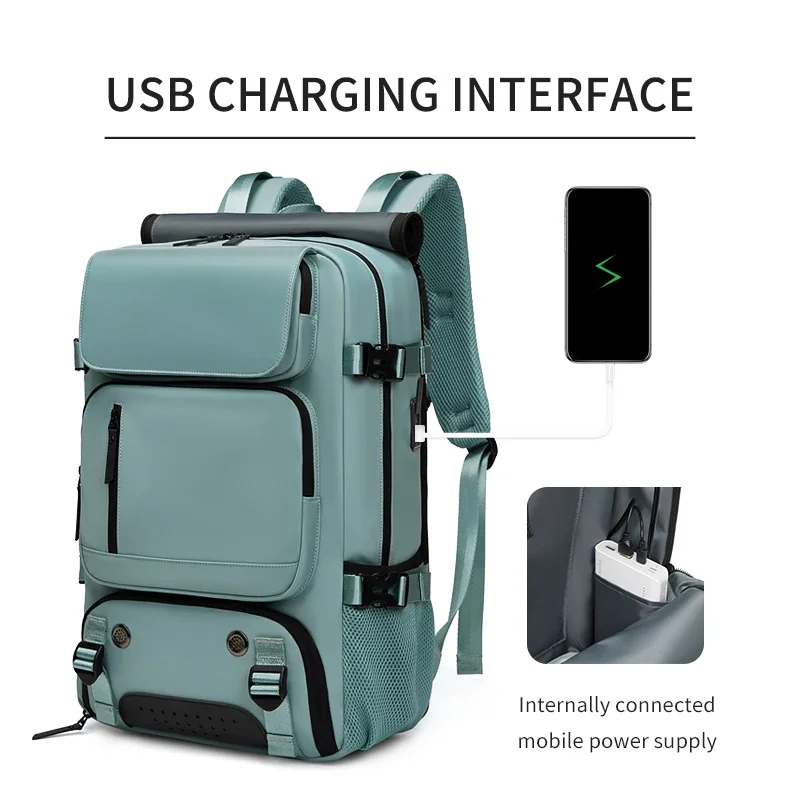 613-12421b.jpg Waterproof Travel 16 Inch Laptop Backpack Shoe Bag Hidden USB Port Travel Camping Bag