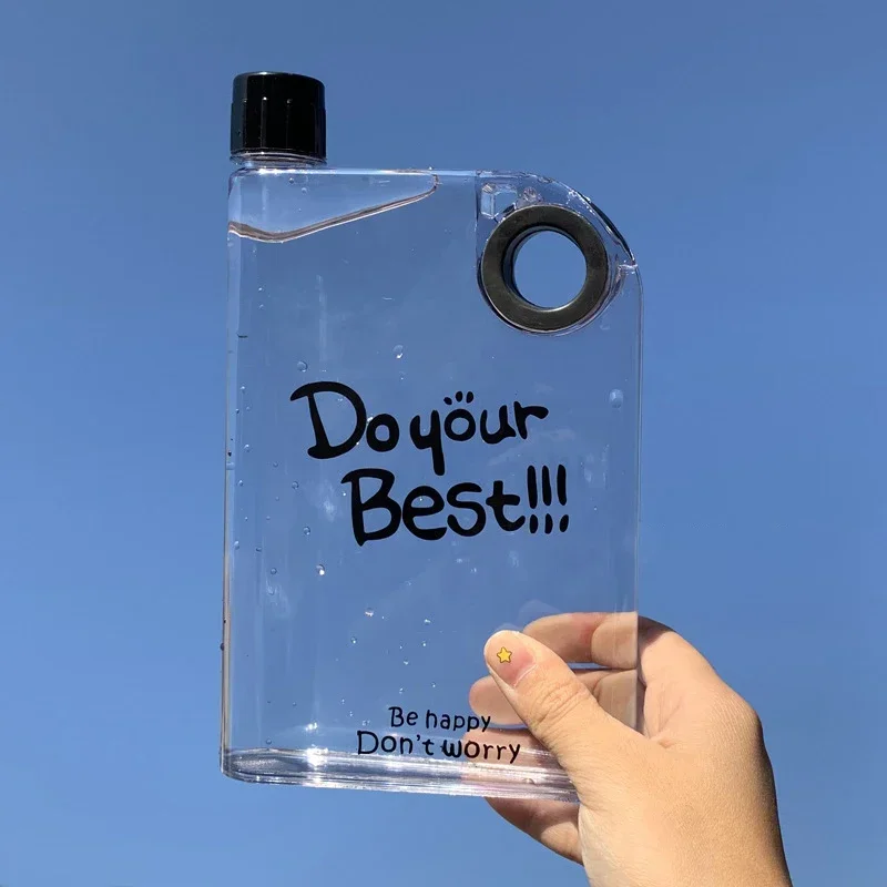 Transparent Portable Reusable Square Water Cup for Outdoor Sports and Fitness