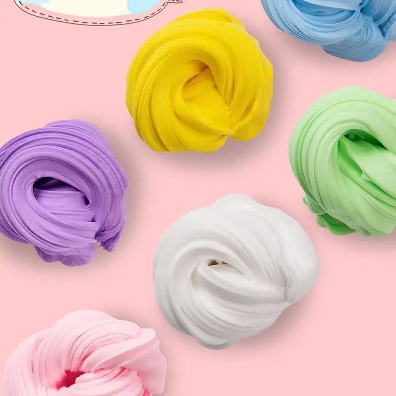 100ml Rainbow Slime Fluffy Floam Kids Modeling Clay Toys Polymer Educational Toys Safe Cotton Slime Anti Stress Plasticine Gifts clay charm toys slime kit modelling clay fluffy slime