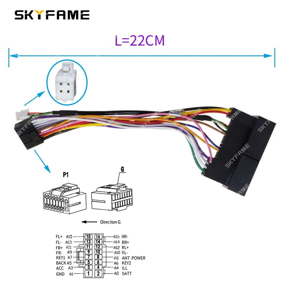 Car Accessories Cable Automobile Connector SKYFAME Car 16Pin Wire Harness Adapter Cable For Hyundai Sonata IX35 Tucson Elantra Kia Carens Sportage Sorento K2 K3 K4 K5 KX5