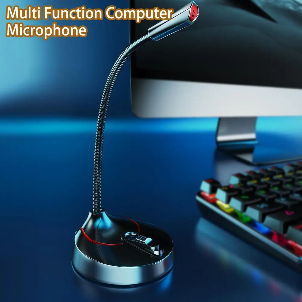 

Live Microphone Convenient Highly Sensitivity Wire Control Decoding Chips 3.5mm USB Microphone for Conference