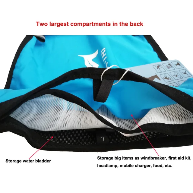 ULTRA-TRI Hydration Running Vest  Lightweight Trail Run Marathon Sports Backpack Blue 8L 5