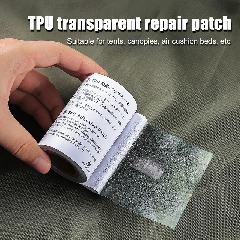 TPU Gear Repair Patch Waterproof Transparent Film For Tent Sleeping Bag Mat Outdoor Camping Accessories