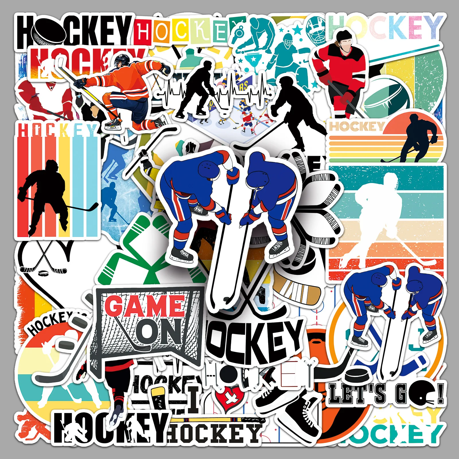 10/50 Stück Eishockey-Graffiti-Aufkleber Lustige Sport-Cartoon-Aufkleber für Laptop, Handy, Gitarre, Skateboard Wasserdichter Aufkleber Kinderspielzeug