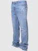 New Spring Vintage Blue Jeans Men Hand-paint Regular Fit Stretchy Denim Pants For Man 1