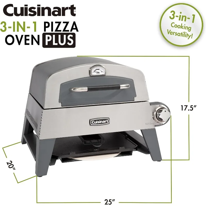 Cuisinart CGG-403 3-in-1 Pizza Oven Plus, Griddle, and Grill