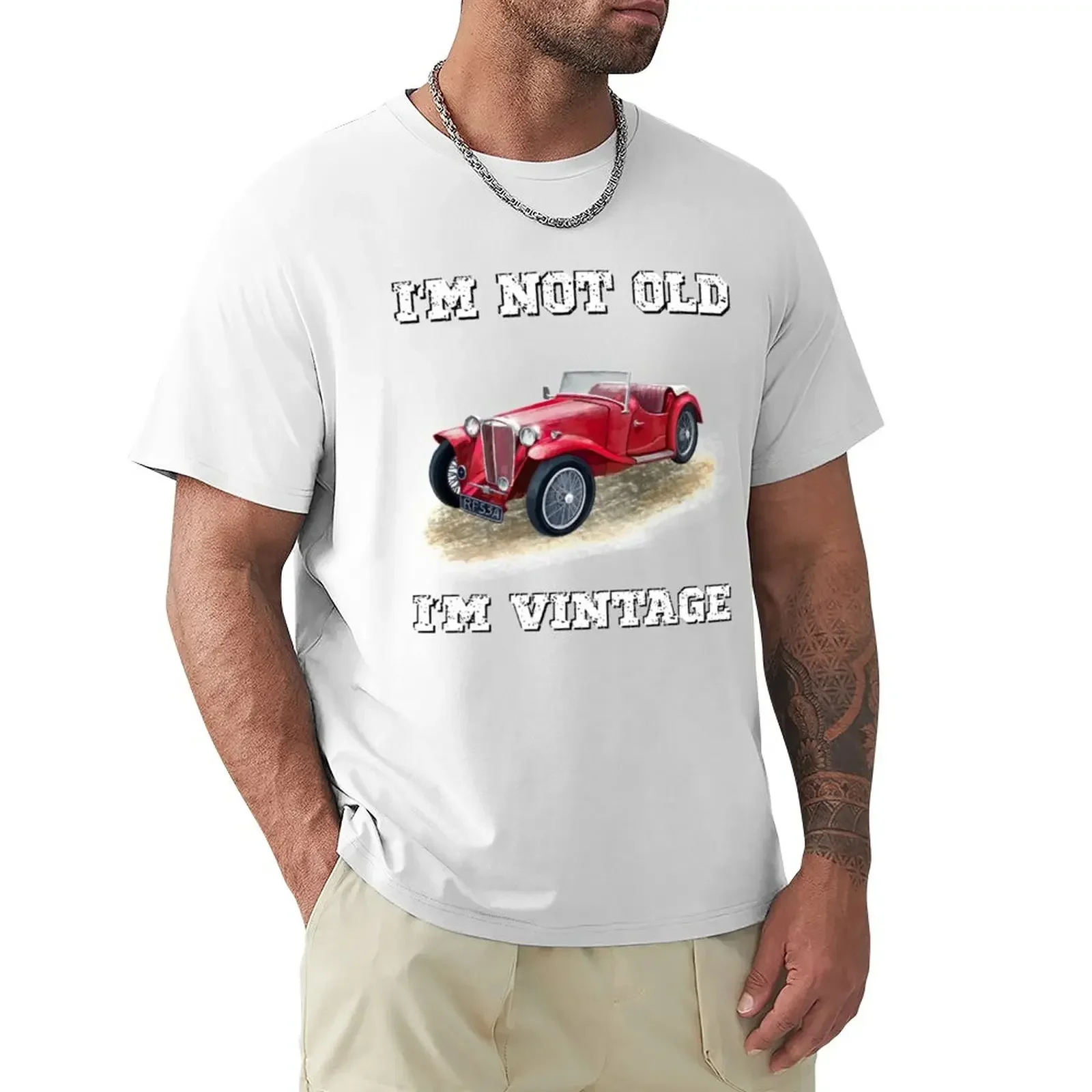 

I_m not old I_m Vintage T-Shirt boys animal print oversized sports fans workout shirts for men
