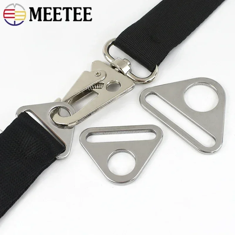 Meetee 5/10Pcs 20-38mm 스테인레스 스틸 버클 가방 스트랩 조절기 버클 브래지어 비키니 커넥터 걸쇠 미끄럼 방지 고정 액세서리
