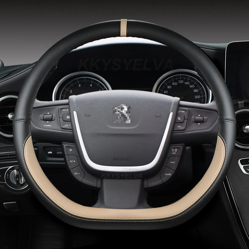Für Peugeot 508 2011 2012-2017 2018 508SW 2011-2018 Auto Lenkrad Abdeckung Mikrofaser Leder D Form Auto Zubehör – Detail 7