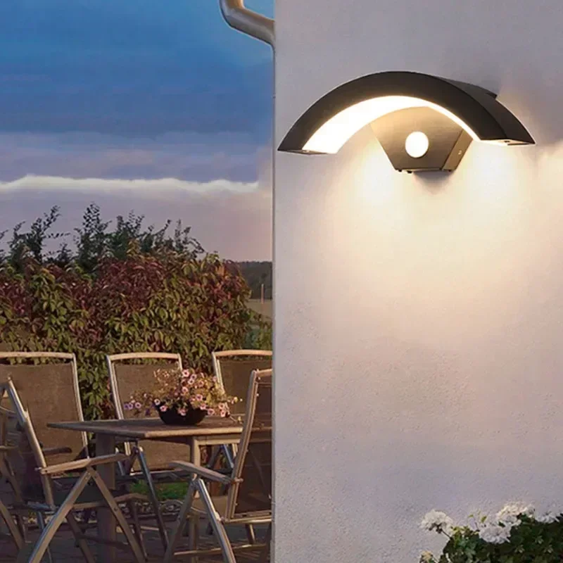 Modern waterproof outdoor wall lamp intelligent sensing wall lamp garden corridor IP65 waterproof room decoration G9 lighting 2