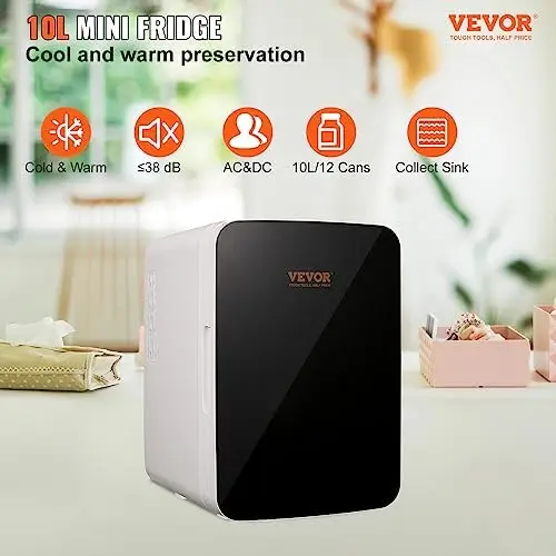 

Bedroom 20L Skincare Fridge with Touch Screen, Outage Memory Small Beverage Refrigerator for Makeup Drink Food AC/DC Cooler Heat