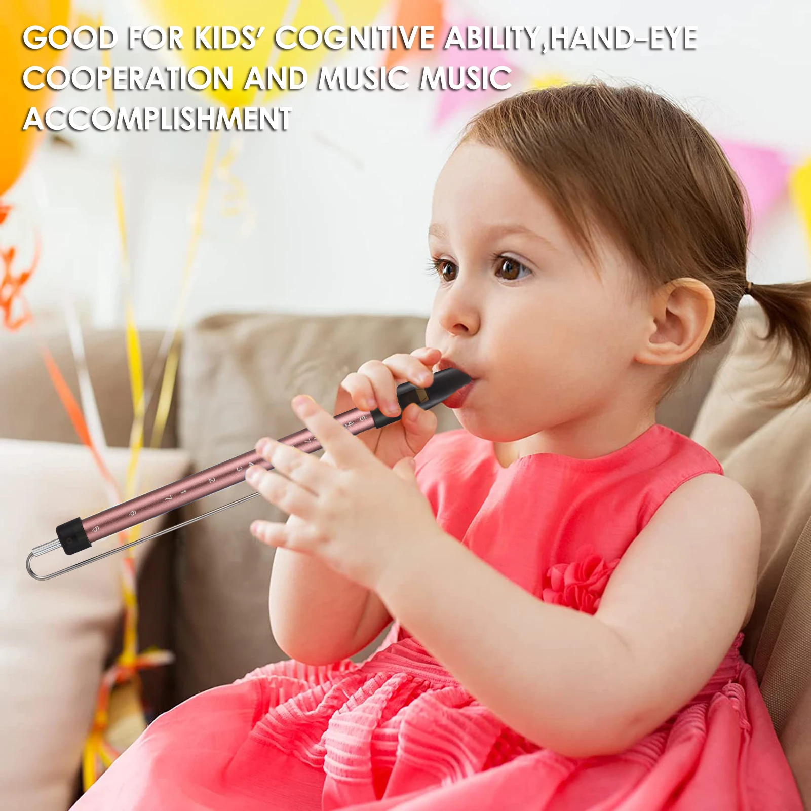 Flute Instrument Wind Music Instrument Metal Slide Whistle Scale Sliding Flute with Steel Sliding Rod Musical Instrument Toy for Children Kazoo Flute for Parent-Child