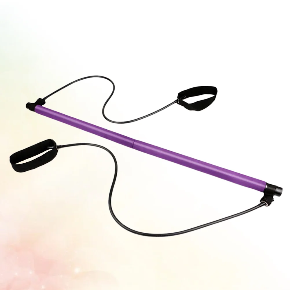 

1PC Yoga Pilates Stick Resistance Bar Bodybuilding Gym Tube Loop Elastic Exercise Bar (Purple)