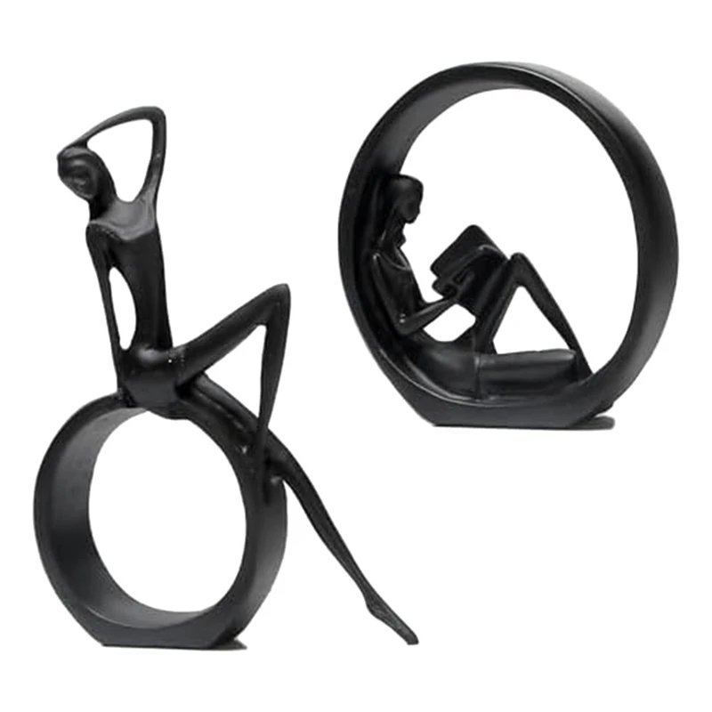 

Статуэтка в современном абстрактном стиле женская, статуэтка из смолы черного цвета для дома, офиса, гостиной, стола, черное настольное украшение