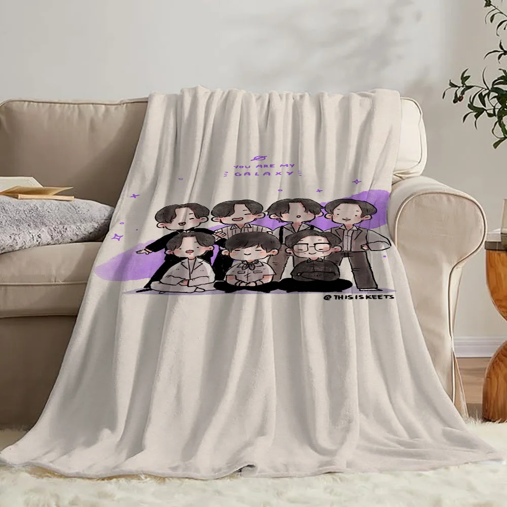 Hairy Blankets for Bed Blanket 150cm X 200cm Cute BTS Chibi Sofa Blankets King Size Luxury Bedding Picnic Throw Blanket Fluffy 3