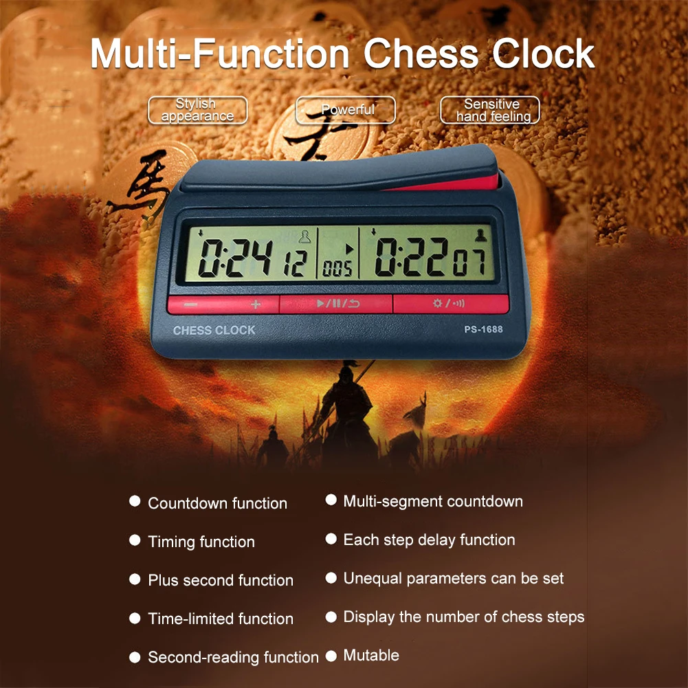 Chess Digital Timer Professional Count Up Down Timer Plastic Battery Powered Multifunctional Lightweight for Training Teaching