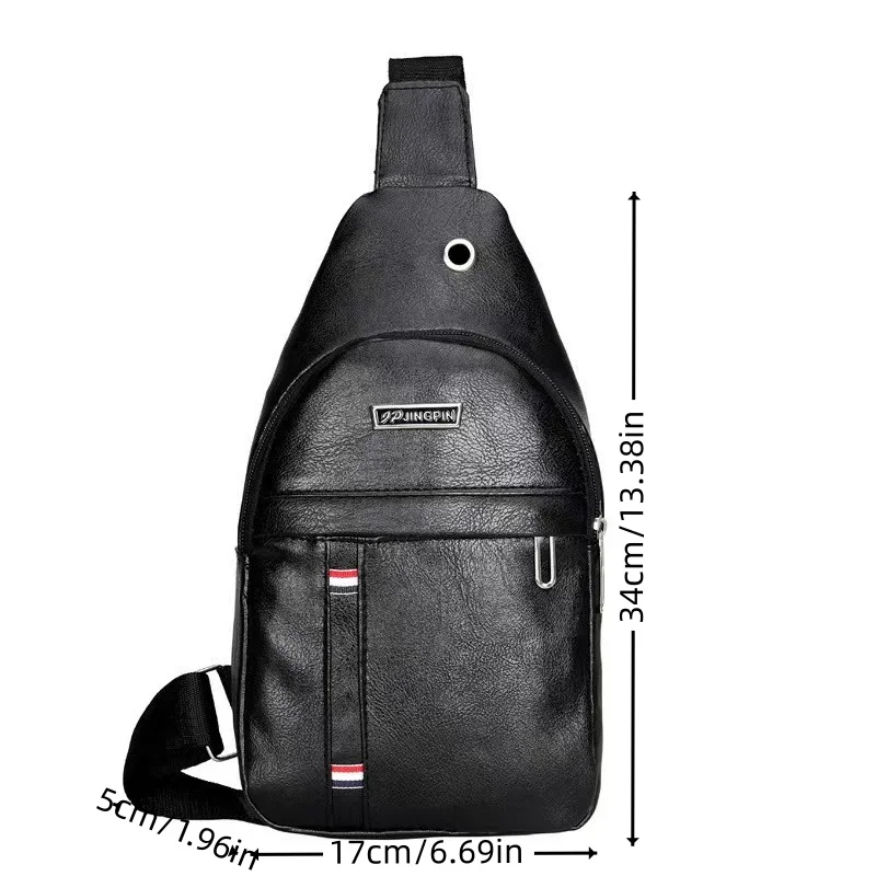 Retro Chest Bag Men's Soft Face Simple Solid Color Shoulder Bag