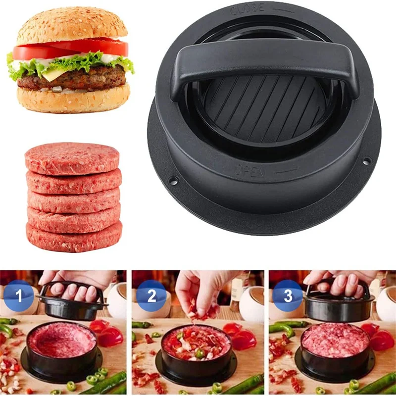 3 in 1 Hamburger Meat Press Maker,Non-Stick Round Shape
