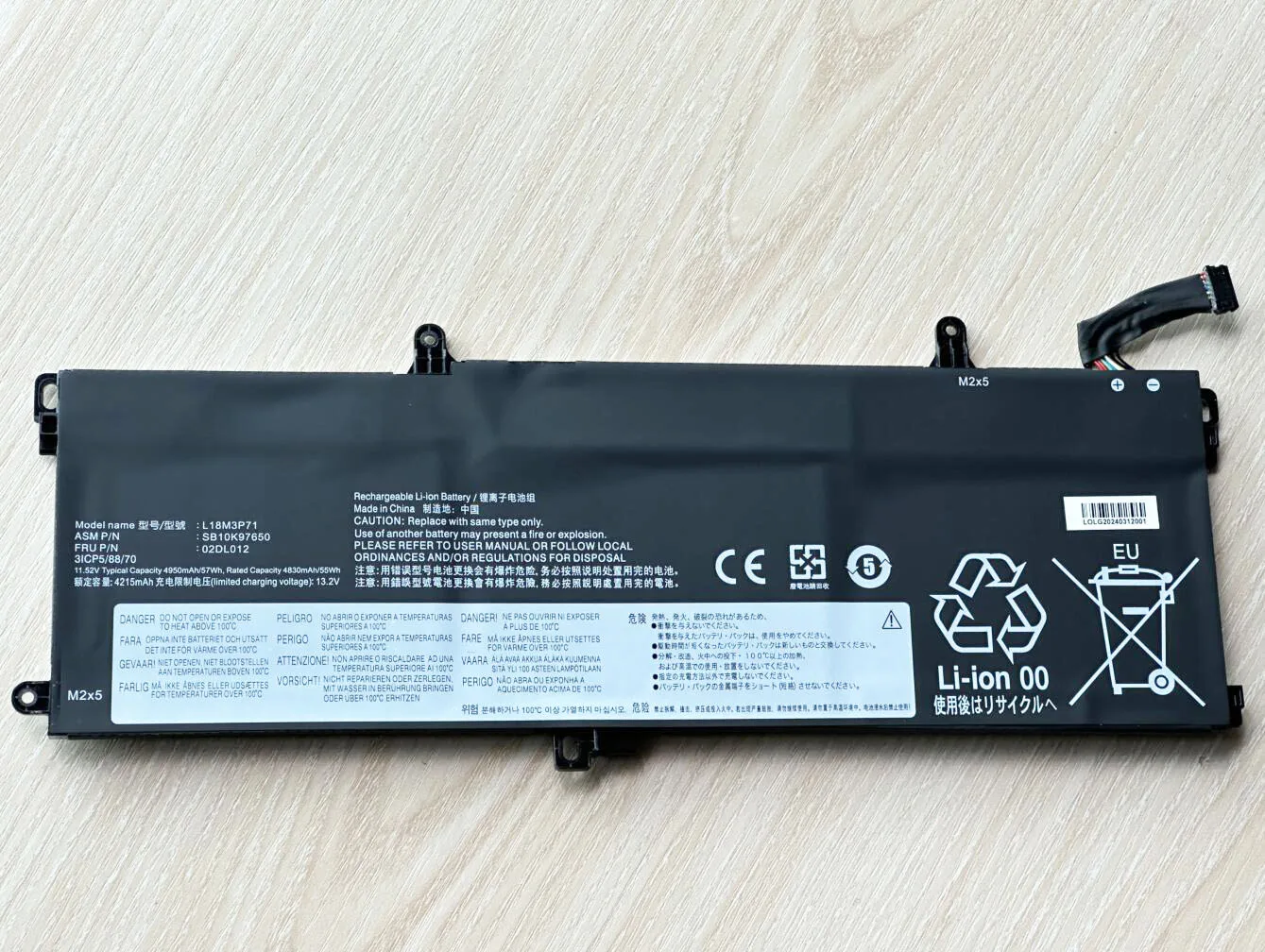 Bateria para Lenovo Thinkpad L18m3p71 L18l3p71 Sb10k97650 02dl012 T15 T590 P53s P15s - Imagem 6