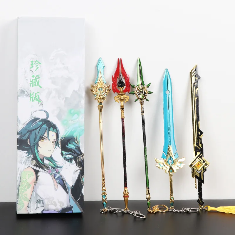 20 Pz/Lotto Genshin Impact Sword Portachiavi Genshin Cosplay Armi Skyward Blade Portachiavi Regali Collezioni