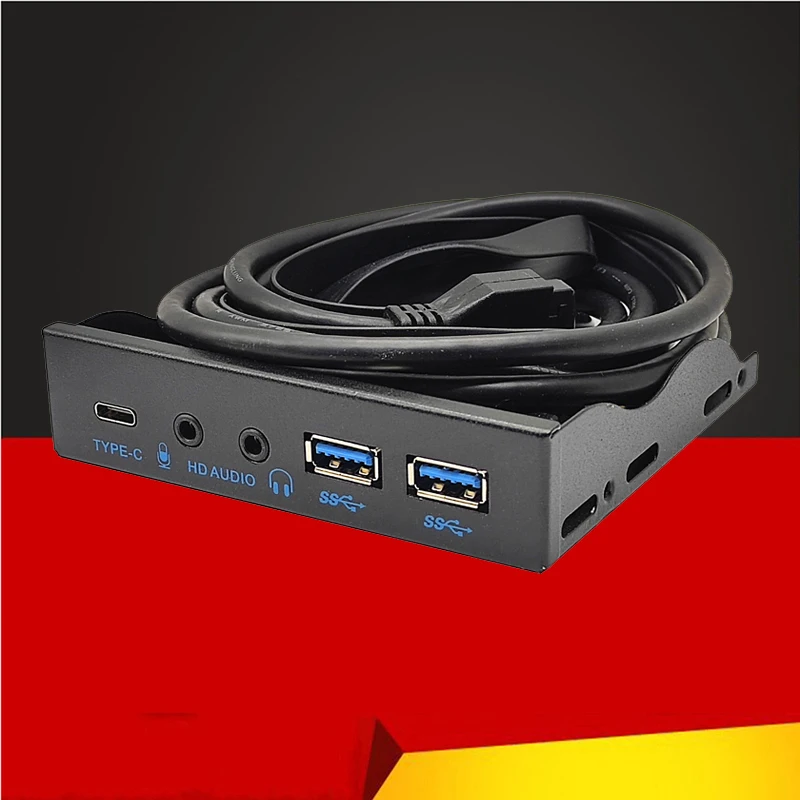 

Передняя панель USB для ПК USB3.2 Gen2 10 Гбит/с Тип C + 19Pin 2 порта USB3.0 концентратор + HD аудио 3,5 мм микрофон для наушников 3,5 "флоппи дисковый отсек