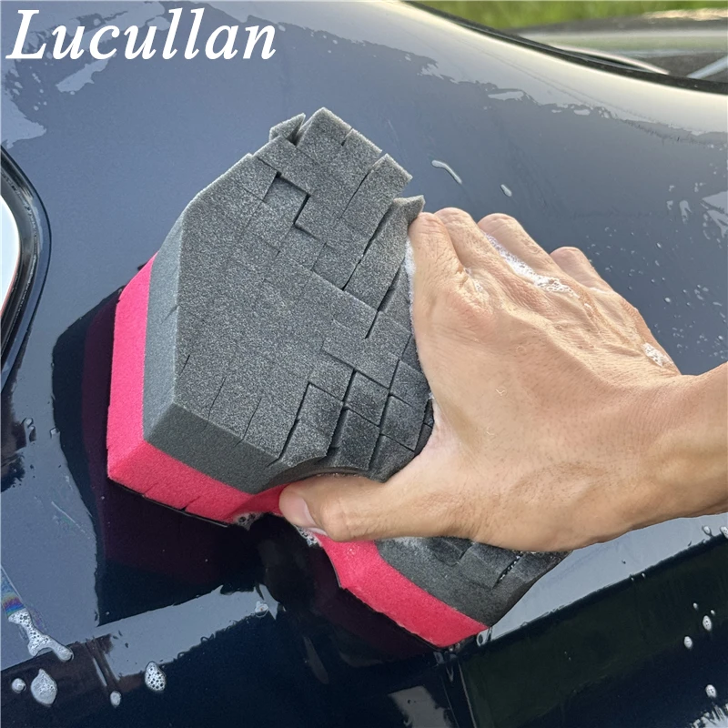 Double Side Cross-Cut Sponge 2.0 Better Grip and Access Tight Spaces For Rinseless Car Wash