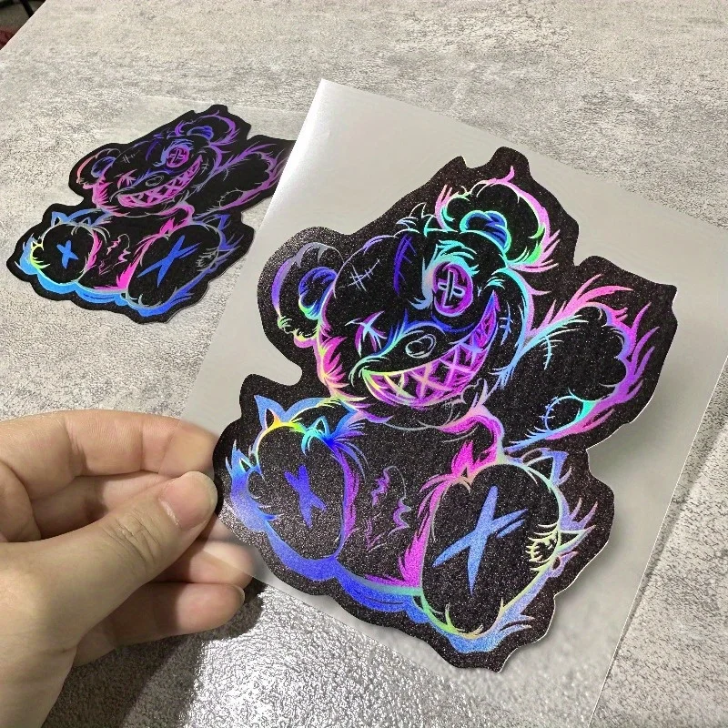 Dark Bear Laser & Evil Cartoon Devil Car Sticker
