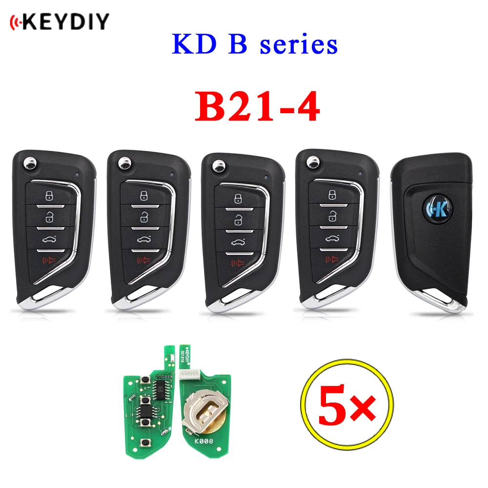 

KEYDIY 5PCS/LOT B Series B21-4 Universal 4 Button KD Remote Control for KD900 URG200 KD-X2 Mini KD KD-MAX for KIA Cadillac Style