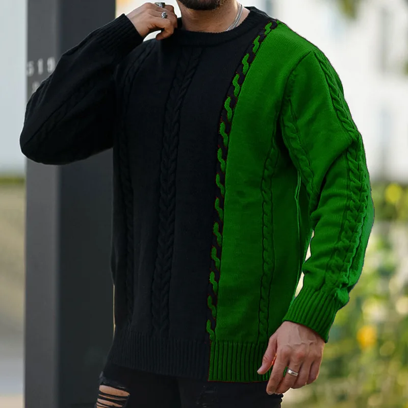 Men's Knitwear 2023 Autumn And Winter New European And American Color Round Neck Long Sleeve Knitted Pullover Top