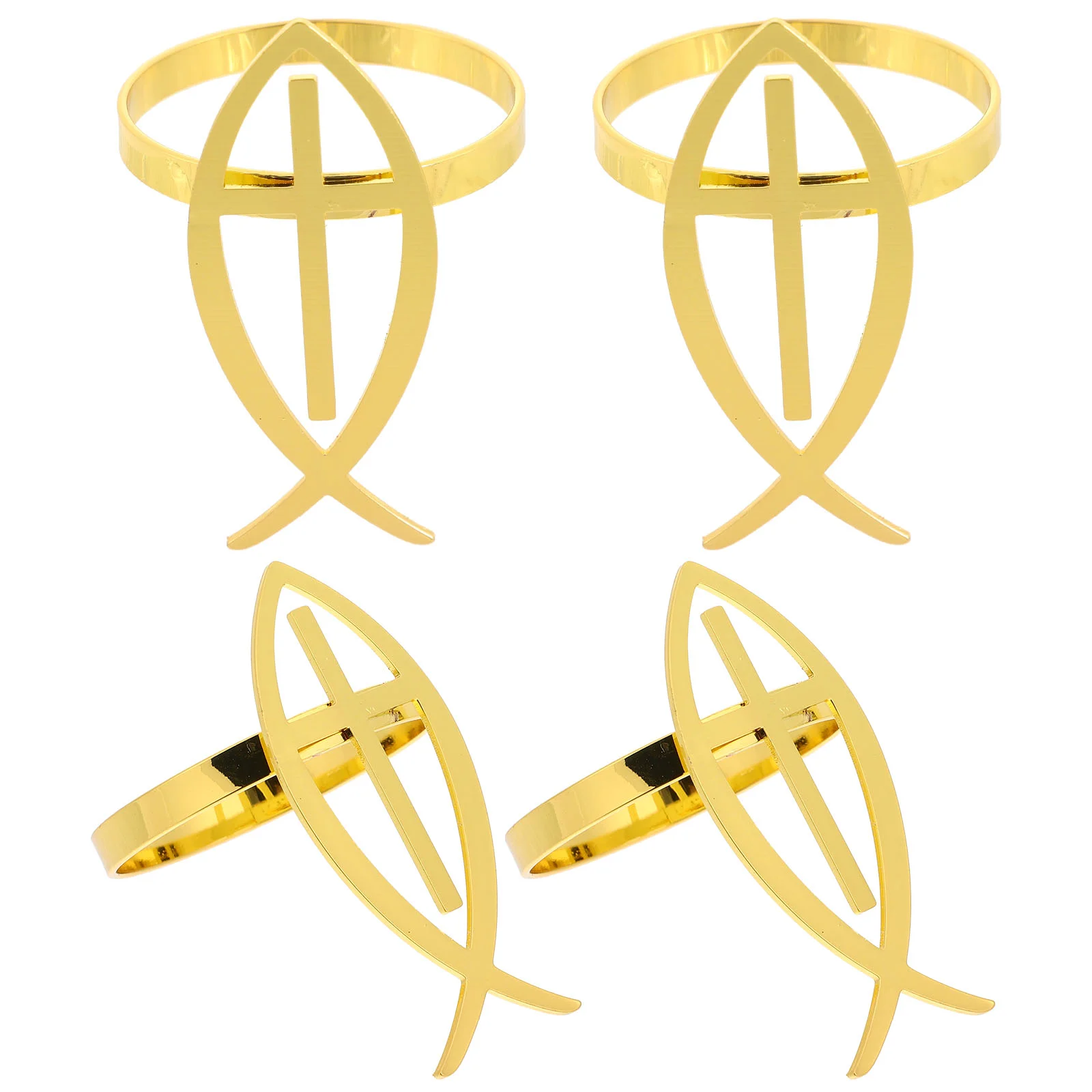 

4 Pcs Cross Napkin Ring Decor Accessory Dining Table Rings Easter Holders Buckles