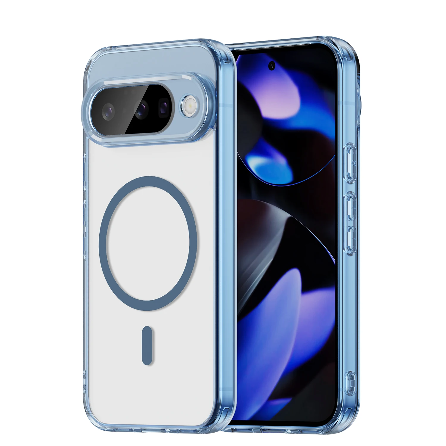 Luxury Magnetic Transparent Case with Camera Protection - Shockproof Clear Cover