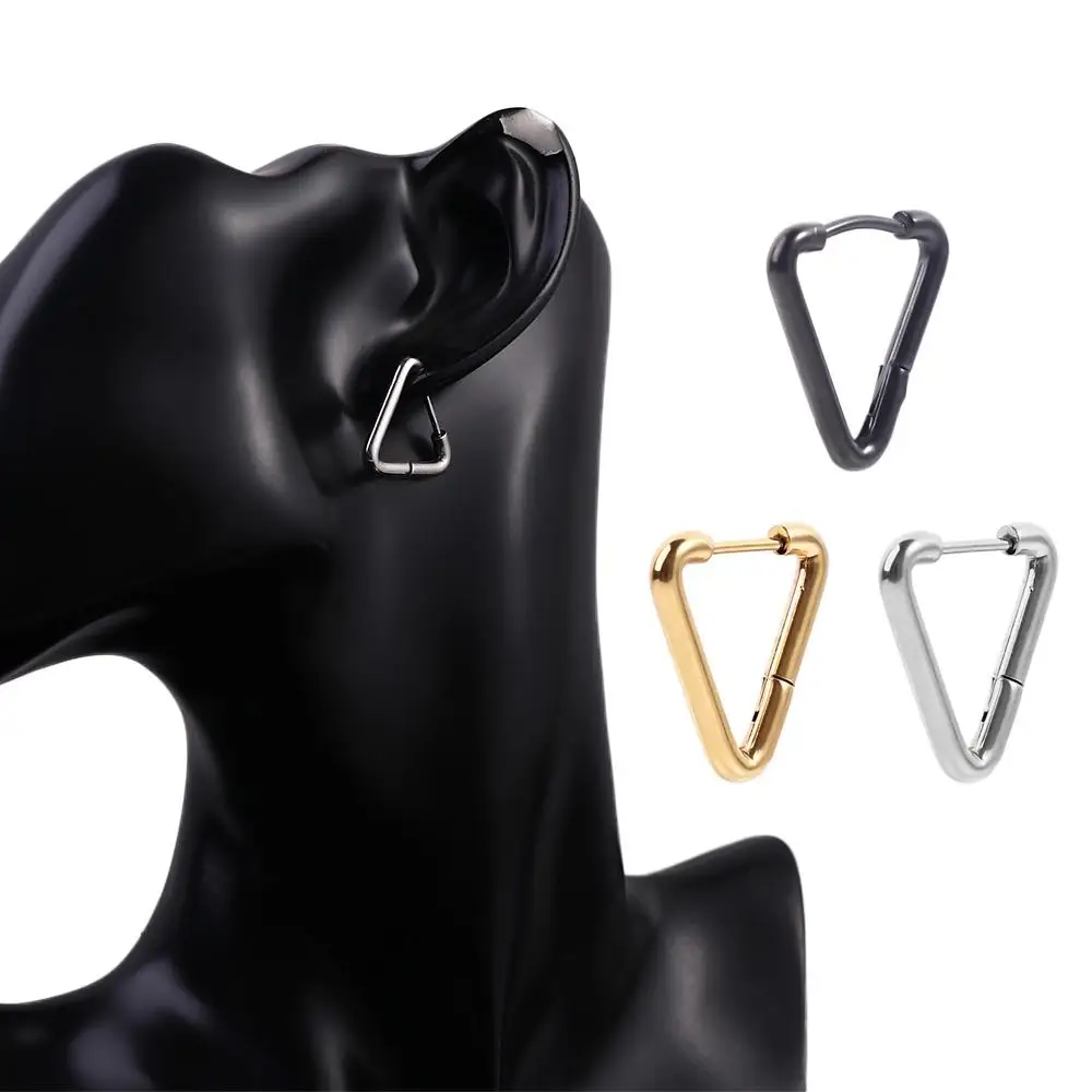 

Серьги-кольца из нержавеющей стали для мужчин и женщин, висячие ювелирные украшения в стиле панк с геометрическим дизайном, корейский стиль