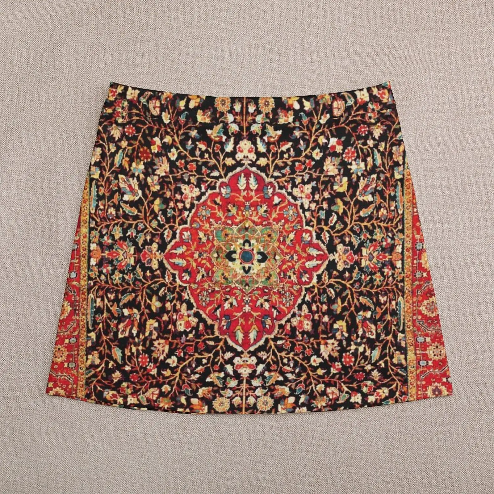 Serapi Heriz Persian Carpet Print Mini Skirt new in clothes womens clothing