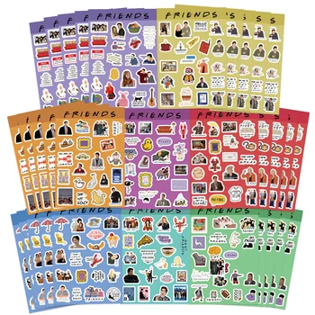 8/16 fogli Classic TV Series Friends Cartoon Stickers fai da te Laptop bagagli telefono Skateboard Graffiti Sticker decalcomanie divertimento per regalo