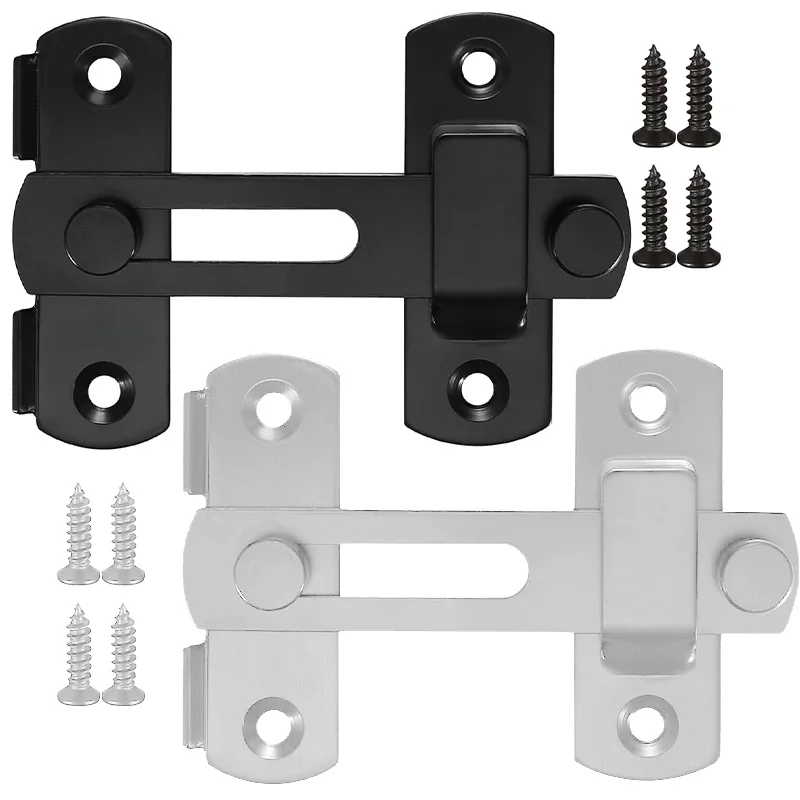 Stainless Steel Door Locks 180&deg; Flip Sliding Latch Secure Sliding Barn Door Lock Heavy-Duty Gate Latch Cabinets Wooden Doors door latch sliding door latch door handle lock door lock latch toggle latch clamp cabinet locks