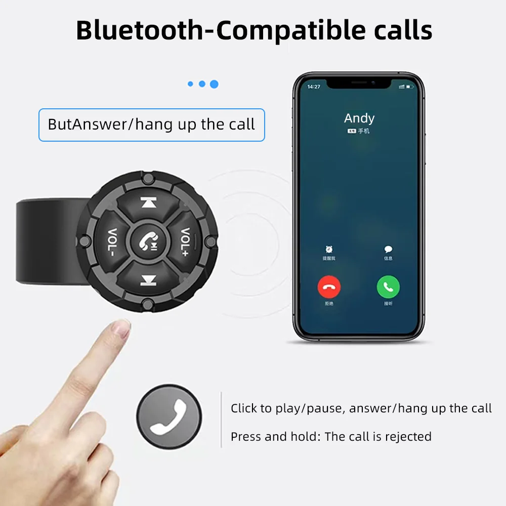 Car Steering Wheel Remote Control Media Controller Button Bluetooth-compatible M